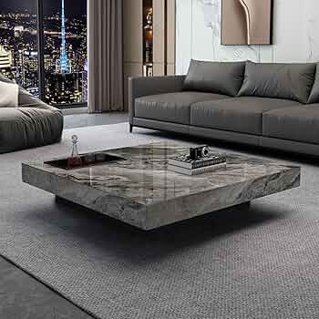 Amazon.com: JASIWAY Luxury Sintered Stone Square Coffee Table with